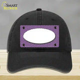 Purple White Chevon White Center Oval Novelty License Plate Hat Unconstructed Cotton / Black