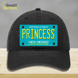 Princess New Mexico Teal Novelty License Plate Hat Unconstructed Cotton / Black