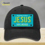 Jesus New Mexico Teal Novelty License Plate Hat Unconstructed Cotton / Black