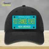 Rio Grande River New Mexico Teal Novelty License Plate Hat Unconstructed Cotton / Black