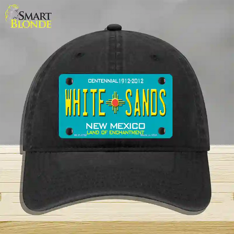 White Sands New Mexico Teal Novelty License Plate Hat Unconstructed Cotton / Black