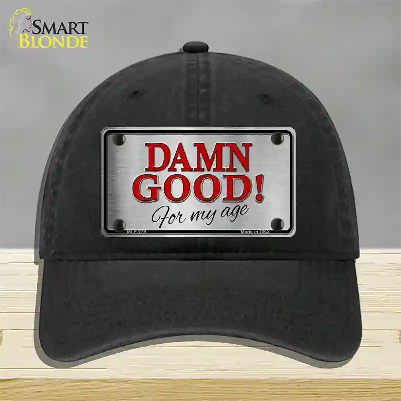 Damn Good Novelty License Plate Hat Unconstructed Cotton / Black