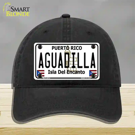 Aguadilla Puerto Rico Novelty License Plate Hat Unconstructed Cotton / Black