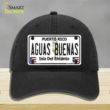 Aguas Buenas Puerto Rico Novelty License Plate Hat Unconstructed Cotton / Black