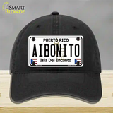 Aibonito Puerto Rico Novelty License Plate Hat Unconstructed Cotton / Black