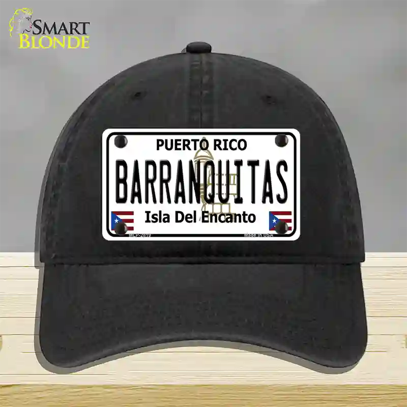 Barranquitas Novelty License Plate Hat Unconstructed Cotton / Black