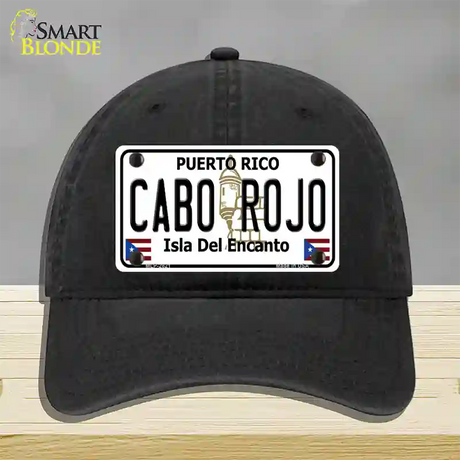 Cabo Rojo Novelty License Plate Hat Unconstructed Cotton / Black