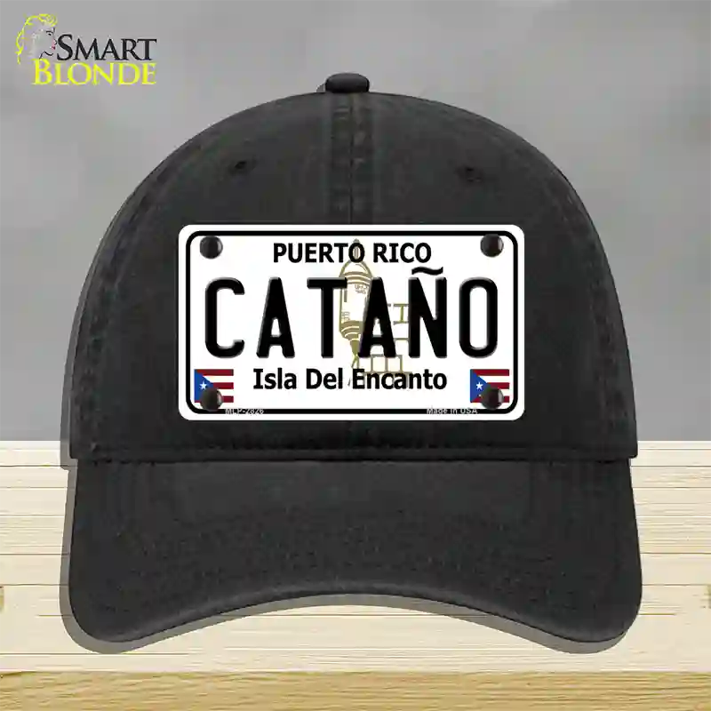 Catano Puerto Rico Novelty License Plate Hat Unconstructed Cotton / Black