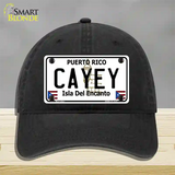 Cayey Puerto Rico Novelty License Plate Hat Unconstructed Cotton / Black