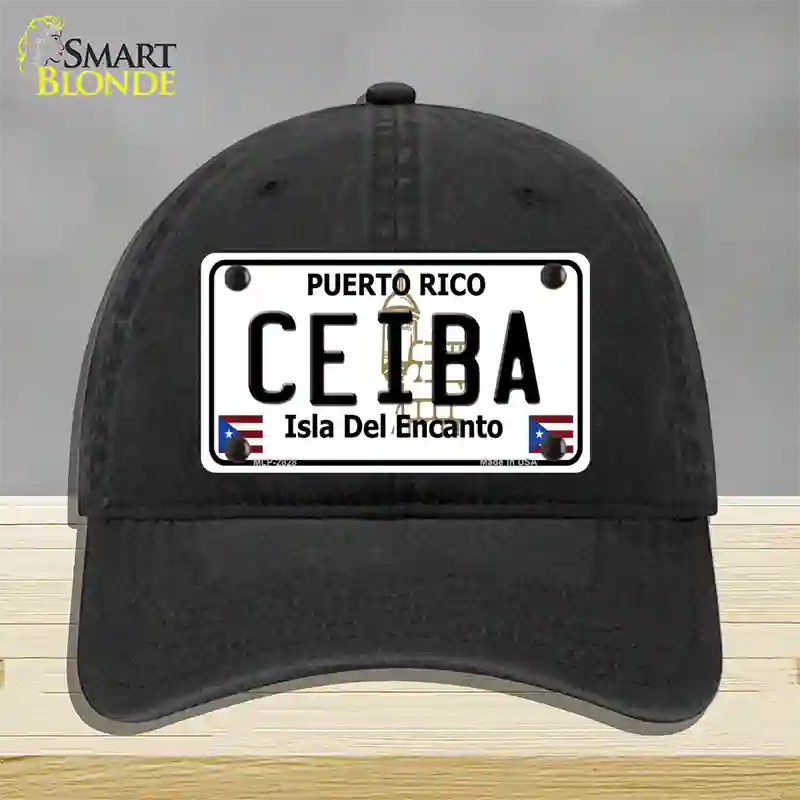 Ceiba Novelty License Plate Hat Unconstructed Cotton / Black