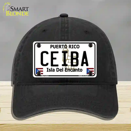 Ceiba Novelty License Plate Hat Unconstructed Cotton / Black