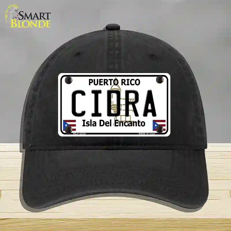 Cidra Novelty License Plate Hat Unconstructed Cotton / Black