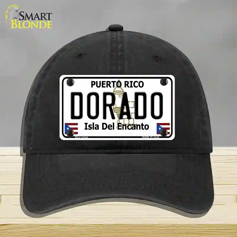 Dorado Novelty License Plate Hat Unconstructed Cotton / Black