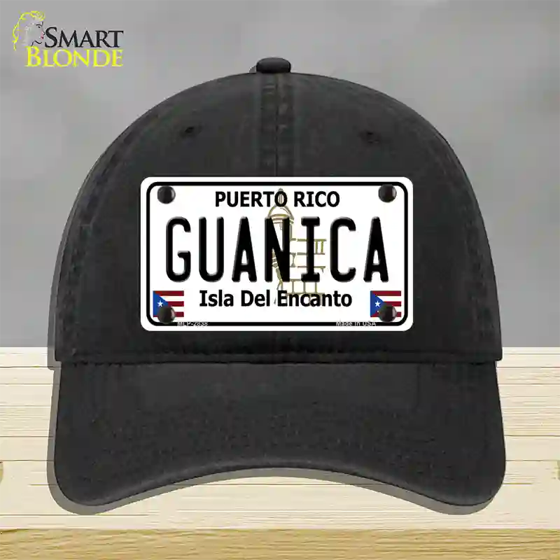 Guanica Puerto Rico Novelty License Plate Hat Unconstructed Cotton / Black