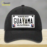 Guayama Puerto Rico Novelty License Plate Hat Unconstructed Cotton / Black