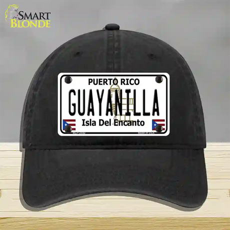 Guayanilla Puerto Rico Novelty License Plate Hat Unconstructed Cotton / Black