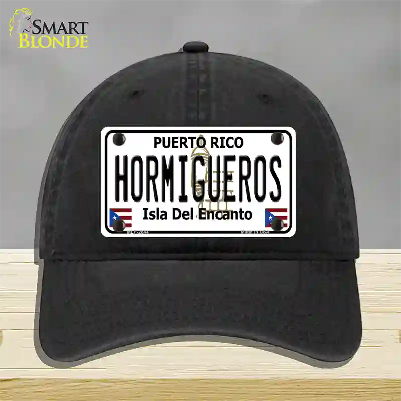 Hormiguesros Puerto Rico Novelty License Plate Hat Unconstructed Cotton / Black