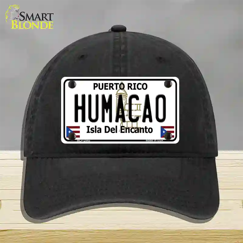 Humacao Puerto Rico Novelty License Plate Hat Unconstructed Cotton / Black