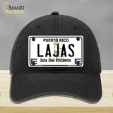 Lajas Puerto Rico Novelty License Plate Hat Unconstructed Cotton / Black