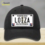 Loiza Puerto Rico Novelty License Plate Hat Unconstructed Cotton / Black