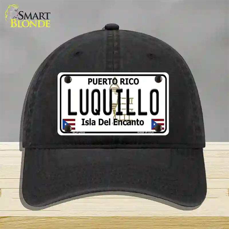 Luquillo Puerto Rico Novelt Novelty License Plate Hat Unconstructed Cotton / Black