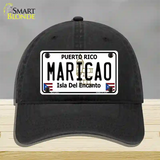 Maricao Puerto Rico Novelty License Plate Hat Unconstructed Cotton / Black