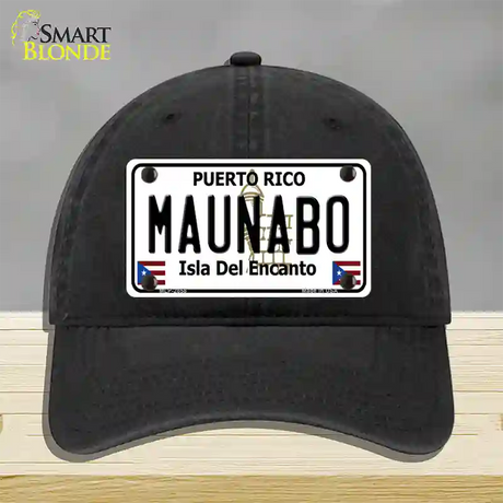 Maunabo Puerto Rico Novelty License Plate Hat Unconstructed Cotton / Black