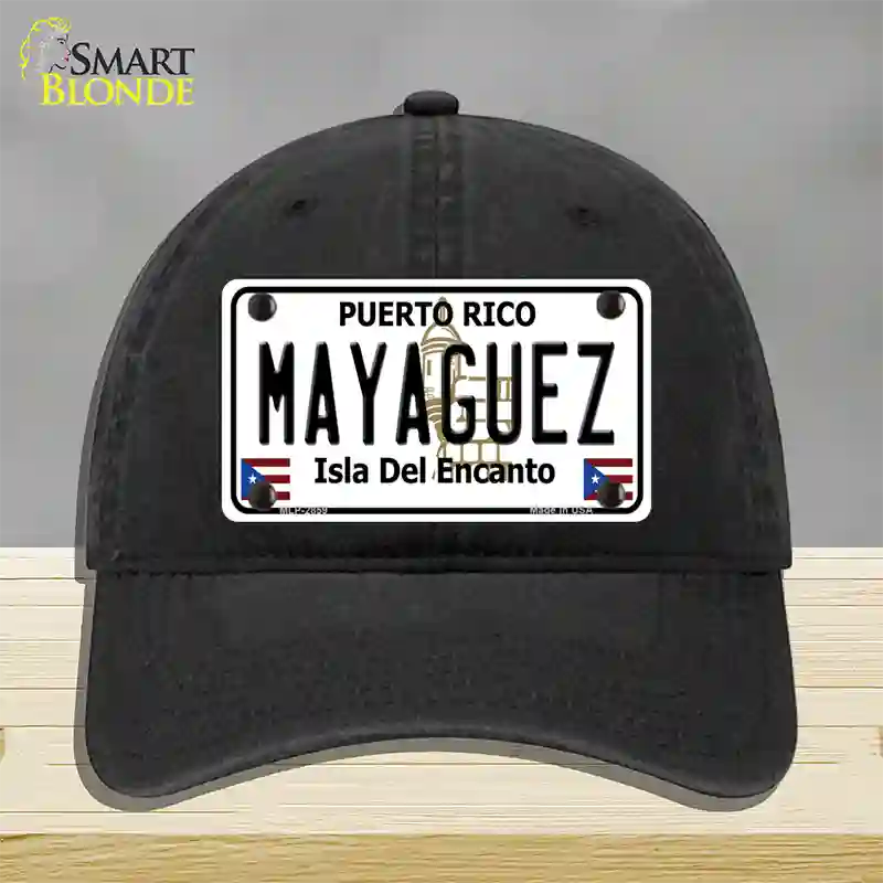 Mayaguez Puerto Rico Novelty License Plate Hat Unconstructed Cotton / Black