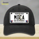 Moca Puerto Rico Novelty License Plate Hat Unconstructed Cotton / Black