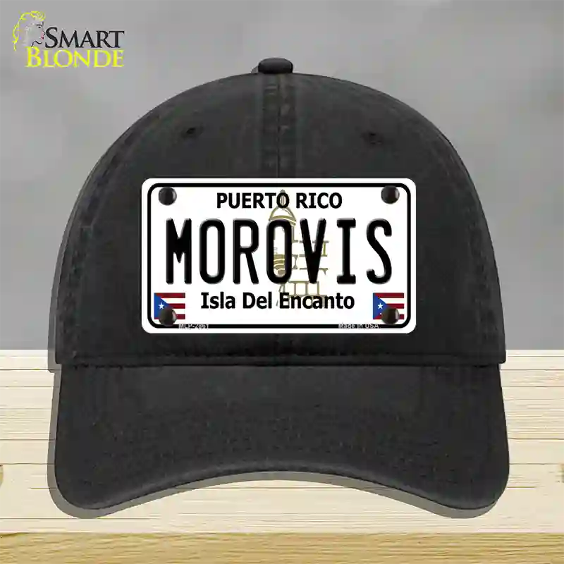 Morovis Puerto Rico Novelty License Plate Hat Unconstructed Cotton / Black