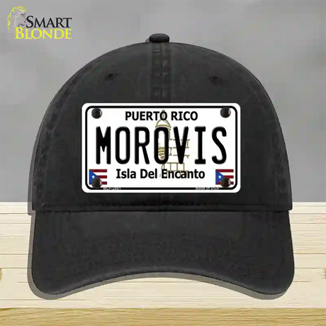 Morovis Puerto Rico Novelty License Plate Hat Unconstructed Cotton / Black