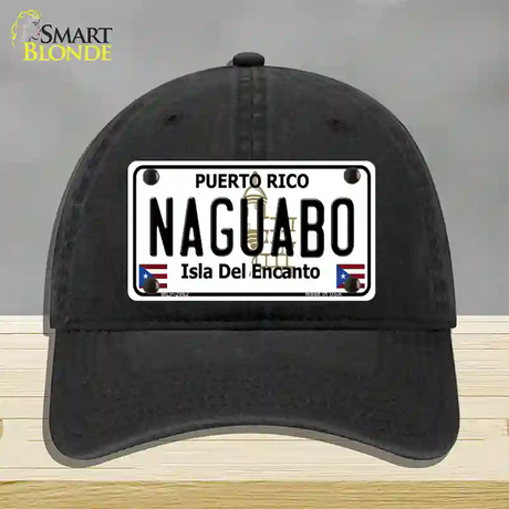 Naguabo Puerto Rico Novelty License Plate Hat Unconstructed Cotton / Black