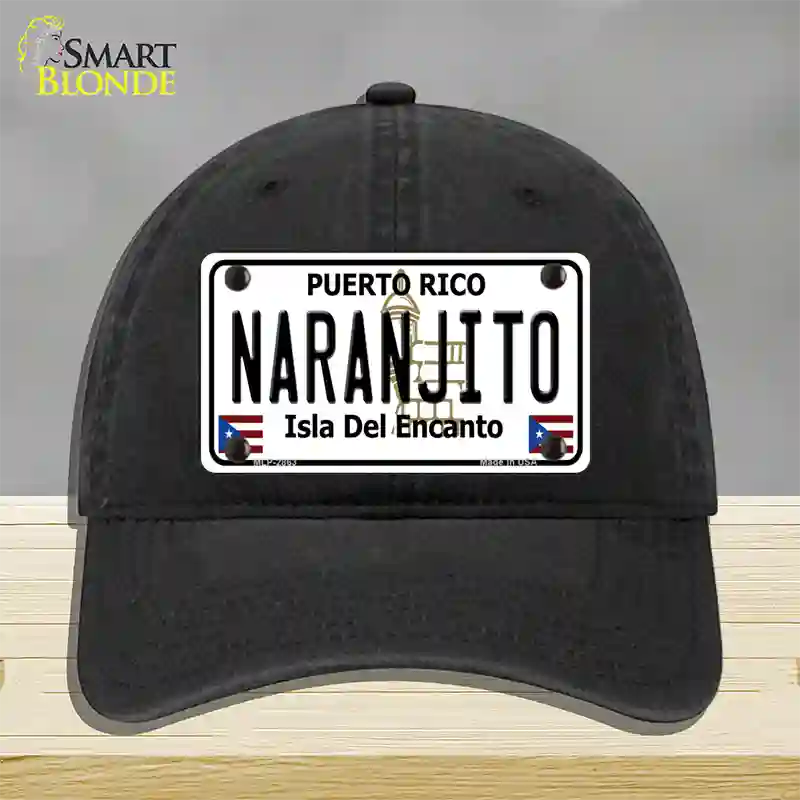 Naranjito Puerto Rico Novelty License Plate Hat Unconstructed Cotton / Black