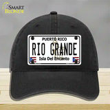 Rio Grande Puerto Rico Novelty License Plate Hat Unconstructed Cotton / Black