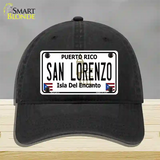 San Lorenzo Puerto Rico Novelty License Plate Hat Unconstructed Cotton / Black