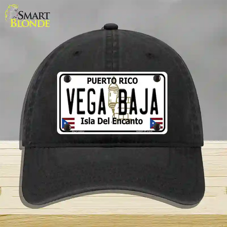 Vega Baja Puerto Rico Novelty License Plate Hat Unconstructed Cotton / Black