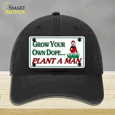 Grow Dope Novelty License Plate Hat Unconstructed Cotton / Black