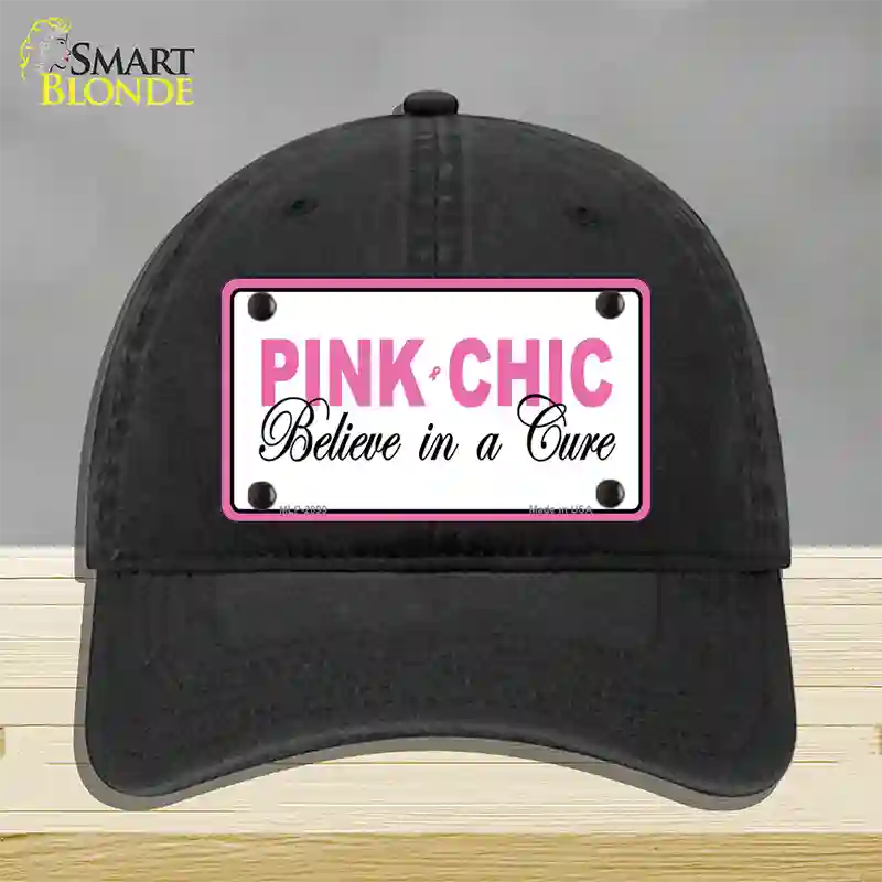 Pink Chic Novelty License Plate Hat Unconstructed Cotton / Black