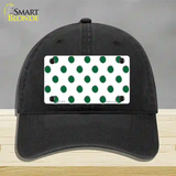 Green White Polka Dot Novelty License Plate Hat Unconstructed Cotton / Black