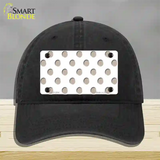 Tan White Polka Dot Novelty License Plate Hat Unconstructed Cotton / Black