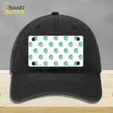 Mint White Polka Dot Novelty License Plate Hat Unconstructed Cotton / Black