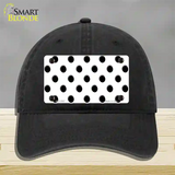 Black White Polka Dot Novelty License Plate Hat Unconstructed Cotton / Black