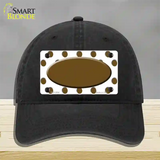 Brown White Polka Dot Brown Center Oval Novelty License Plate Hat Unconstructed Cotton / Black