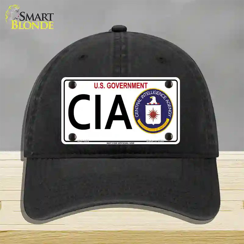 CIA Novelty License Plate Hat Unconstructed Cotton / Black