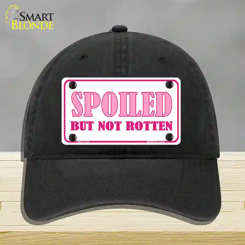 Spoiled But Not Rotten Novelty License Plate Hat Unconstructed Cotton / Black