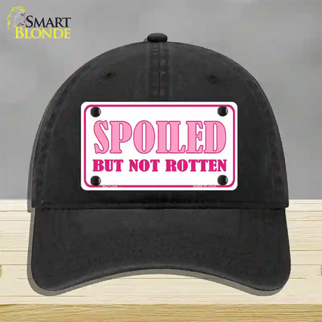 Spoiled But Not Rotten Novelty License Plate Hat Unconstructed Cotton / Black