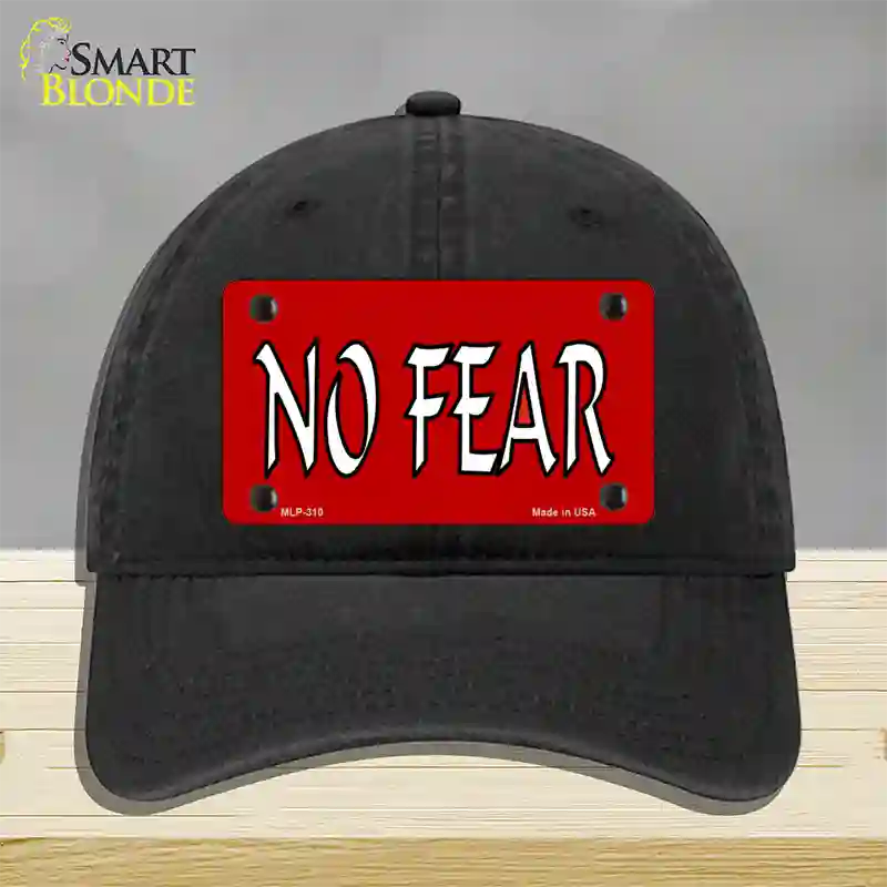 No Fear Novelty License Plate Hat Unconstructed Cotton / Black