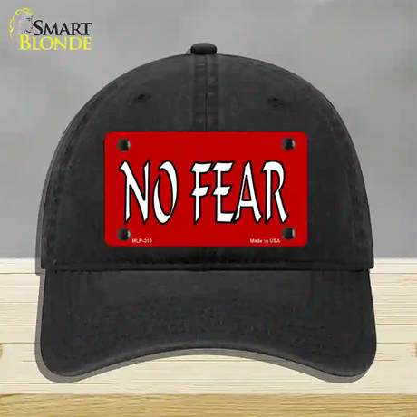 No Fear Novelty License Plate Hat Unconstructed Cotton / Black