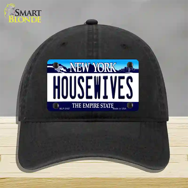 Housewives New York Novelty License Plate Hat Unconstructed Cotton / Black