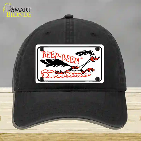 Beep Beep Roadrunner Novelty License Plate Hat Unconstructed Cotton / Black